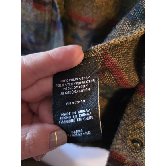 BBJ Los Angeles Aztec Print Knit Snap Cropped women's Jacket SIZE L Trendy - Picture 7 of 11